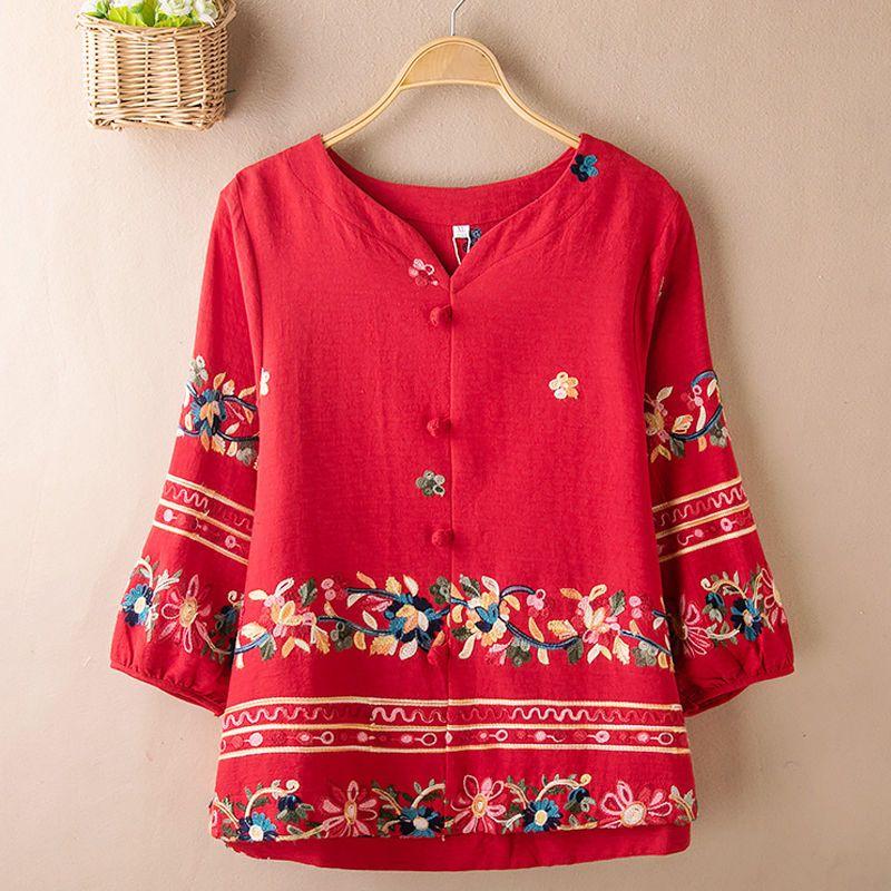 

Топ свободного кроя с V-образным вырезом и короткими рукавами в стиле бохо для женщин на лето XXL винный