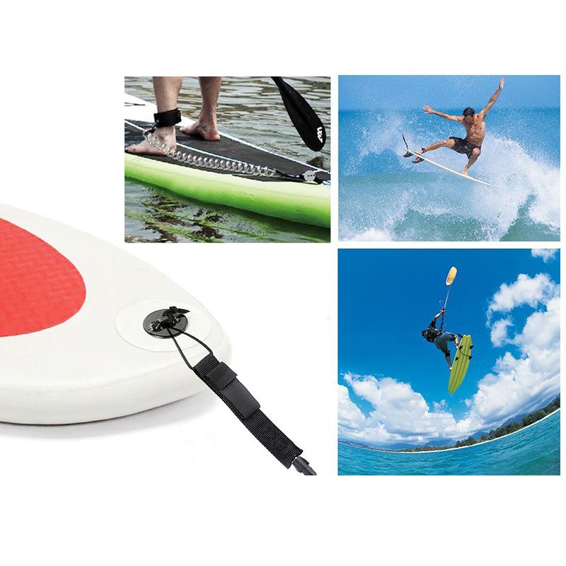 10 Fuß gewickelte Surfbrettleine, TPU Paddle Board Surfleine Fußseil, gepolsterter Knöchelriemen mit Edelstahl-Wirbeln