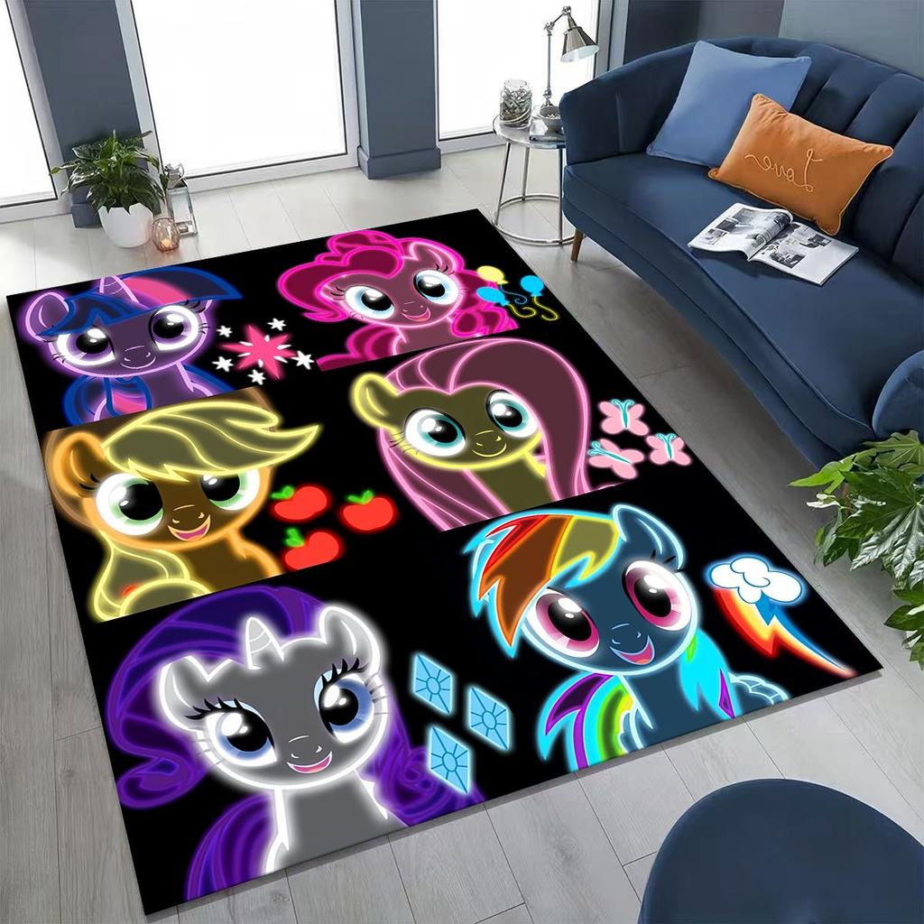 27 Style My Little Pony Unicorn Cartoon Rug for Bedroom Living Room Sofa Home Doormat Decor, Large Kids Non-slip Floor Mat Gift