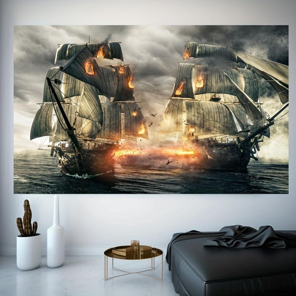 1Pc Canvas Painting Frameless Modern Epic Sea Battle Canvas Painting Art For Living Room Modern Canvas Poster For Bedro