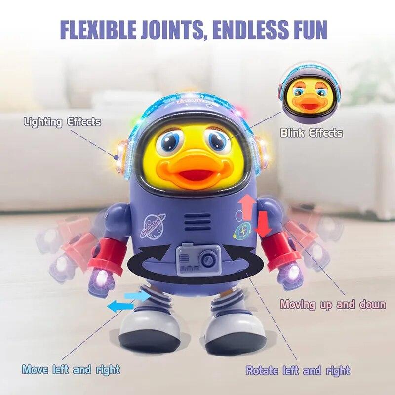 Baby Duck Toy Musical Interactive Toy with Lights,Sound Dancing Robot Space Elements for Infants Babies Kid Gift