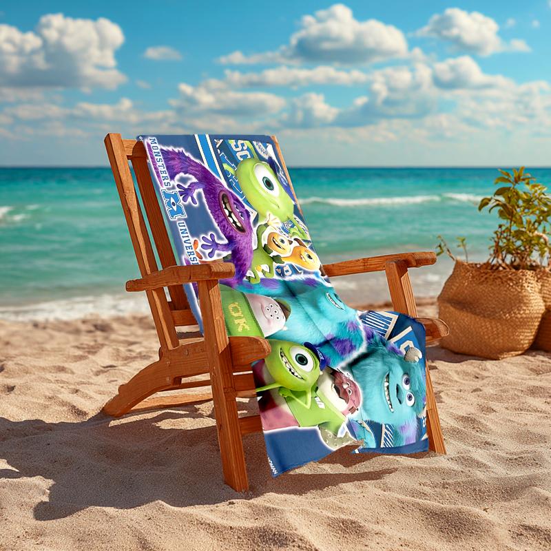 1Pc Monsters University Cartoon Character Print Beach Towel Quick Dry Multiuse For Beach Pool Gym Yoga Home Travel Christmas Halloween Xmas Gift Q1432
