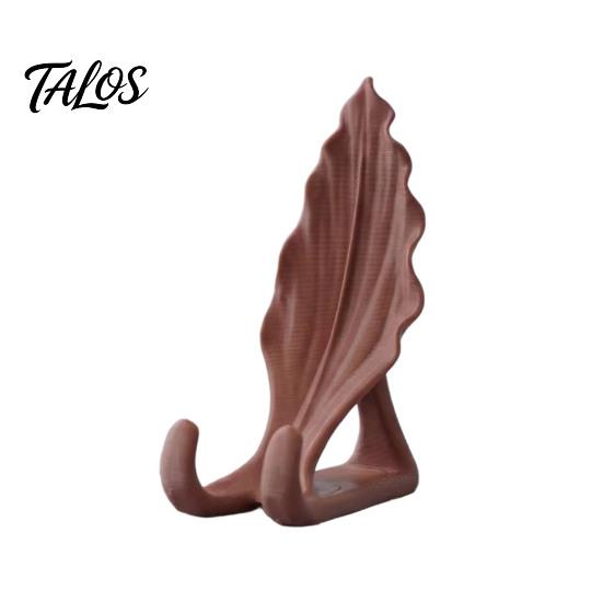 Universal Mobile Phone Holder Leaf Shaped Stand, 3D Printed with Double Portable Support Hook Support, Creative Hands Free Video Cradle, Artistic