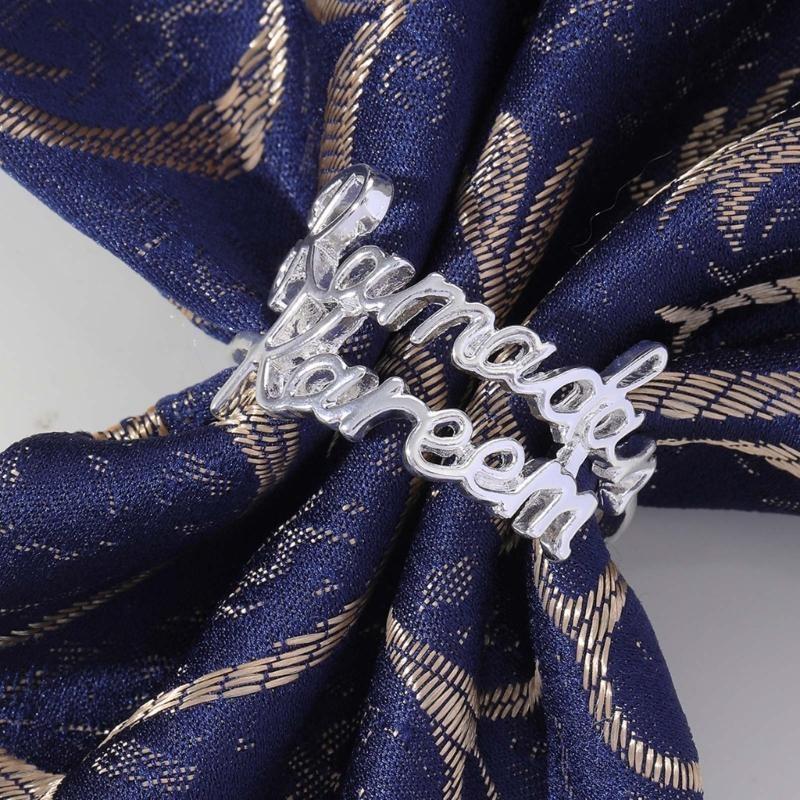 6pcs Ramadans Kareem Napkin Rings for Dining Table Wedding Banquet Napkins Rings