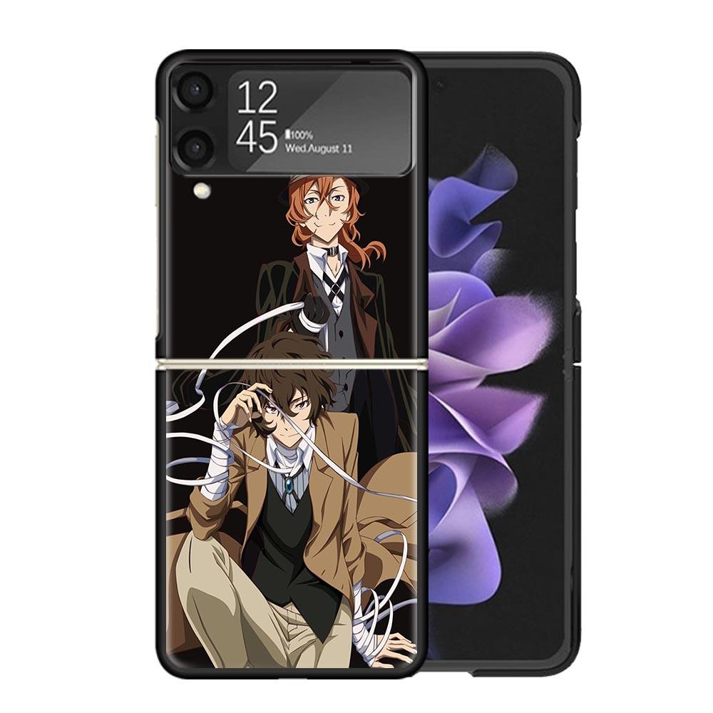 Bungo Stray Dogs Double Black Clear Phone Case For Samsung Z Flip 7 6 5 4 3 Galaxy ZFlip7 ZFlip6 ZFlip5 ZFlip4 ZFlip3 5G Print C