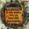 D Metal Sign Retro Round Aluminum Warning French x Inch for Living Room Bedroom Bar Cafe
