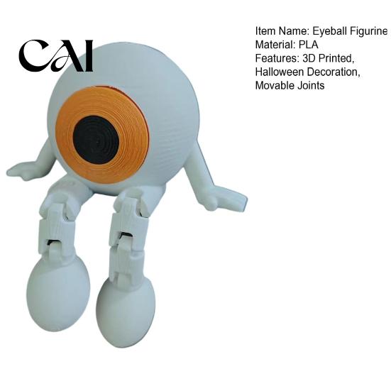 Creative Gift for Lovers Articulated Eye Fidget Toy, 3D Printed Halloween Eyeball Figurine with Movable Joints, Whimsical Home Ornament Flexible