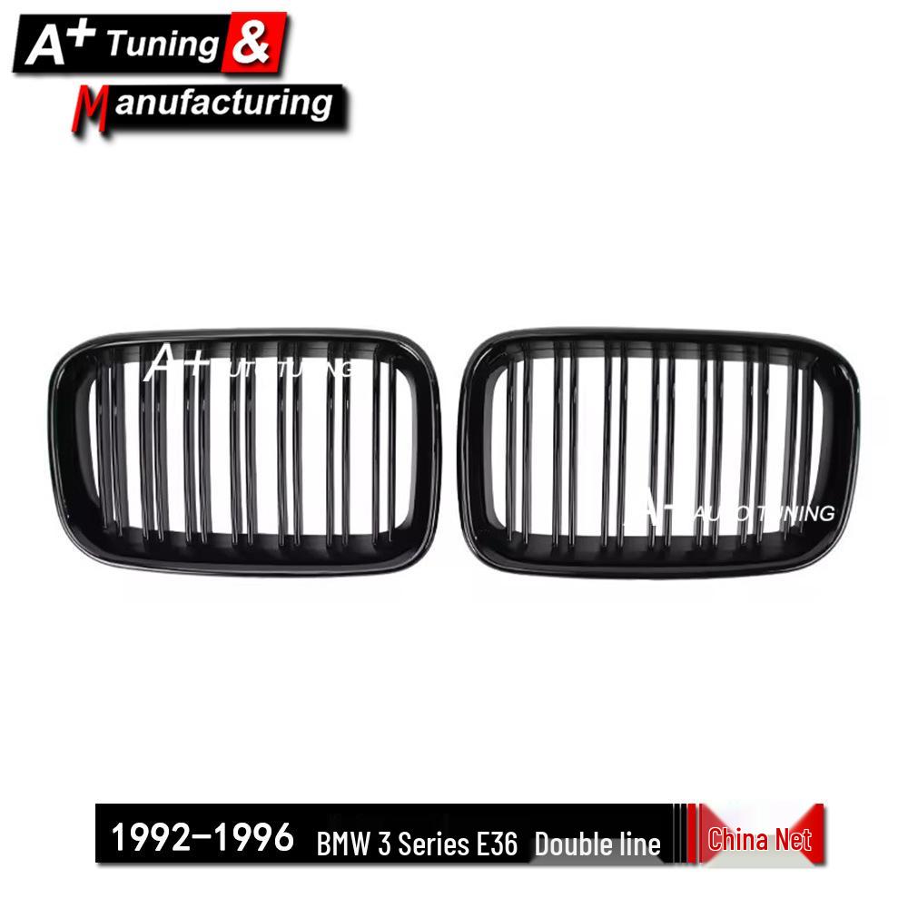 

Gloss Black Double-Bar Grille for BMW 3 Series E36 (1992-1996)