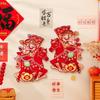 1 Pair Flocking Paper 2026 Zodiac Horse Stickers Spring Festival Couplets  Lunar New Year