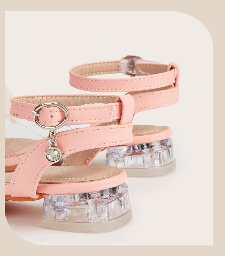 Mädchen Sandalen mit offener Zehenpartie und Rosenblüte - Frühjahr 2026