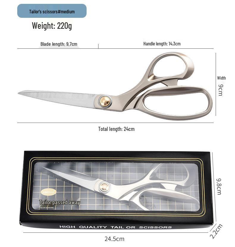 Japanese Retro Tailor Scissors: Stainless Steel, Large, Labor-Saving, Handmade Fabric Cutting Scissors