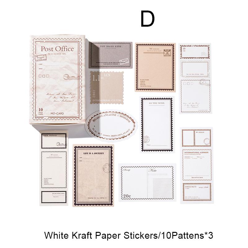 

Journamm 30pcs/pack Boxed Memo Pads Stickers DIY Scrapbooking School Stationery Supplies Art Collage Junk Journal Adhesive Memo