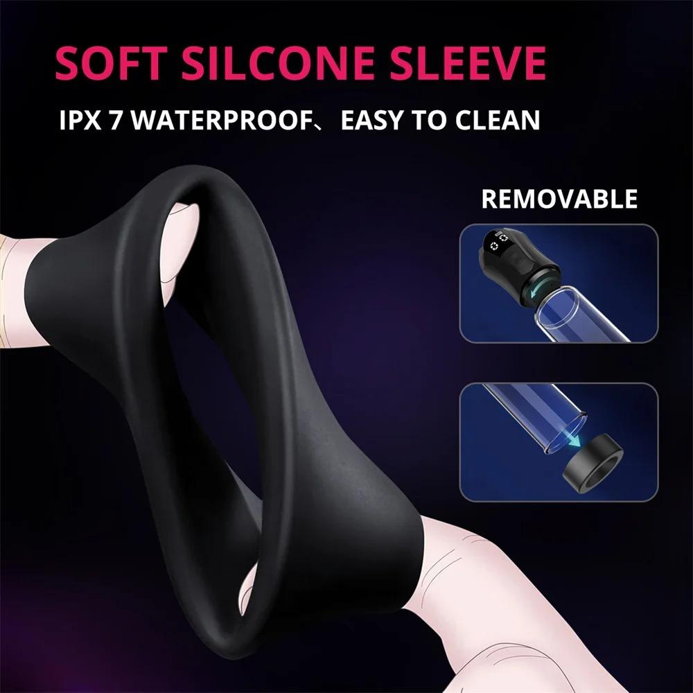 Male Automatic Masturbator Penis Training Dick Enlarger LCD Display Electric Vacuum Sucking Penis Pump Adult Sex Toys for Men