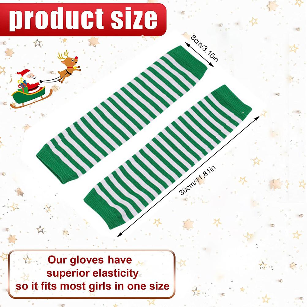 4 par julearmvarmere strikkede lange fingerløse hansker tommelhull elastiske hansker solbeskyttelse