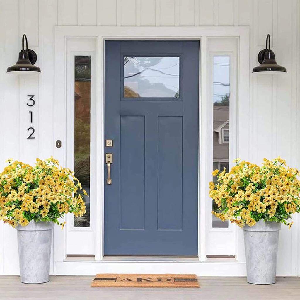 Fake Flowers Outdoor UV Resistant Faux Plants For Outside Yard Wedding Indoor Home Kitchen Farmhouse Decor Artificial Plants
