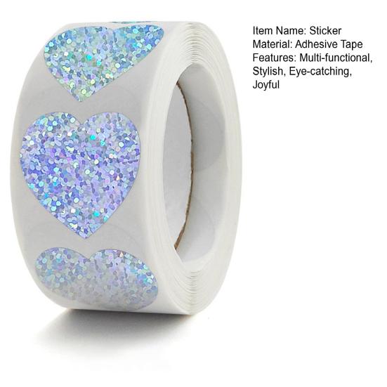 500 Pcs Self-Adhesive Label Stickers Waterproof Removable Heart/Star/Round/Pet Paw Shaped Stickers Roll for Laptops Water Bottles Scrapbooking Crafts