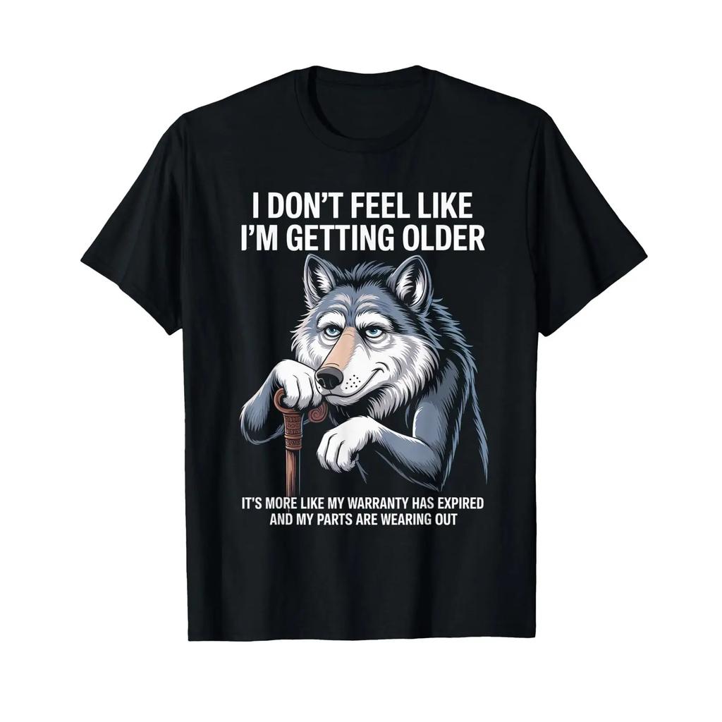 Sarkastischer Spruch Garantie Abgelaufener Alter Witz Wolf Frauen Mnner T Shirt Vintage Washed Designer Clothes Comfortable