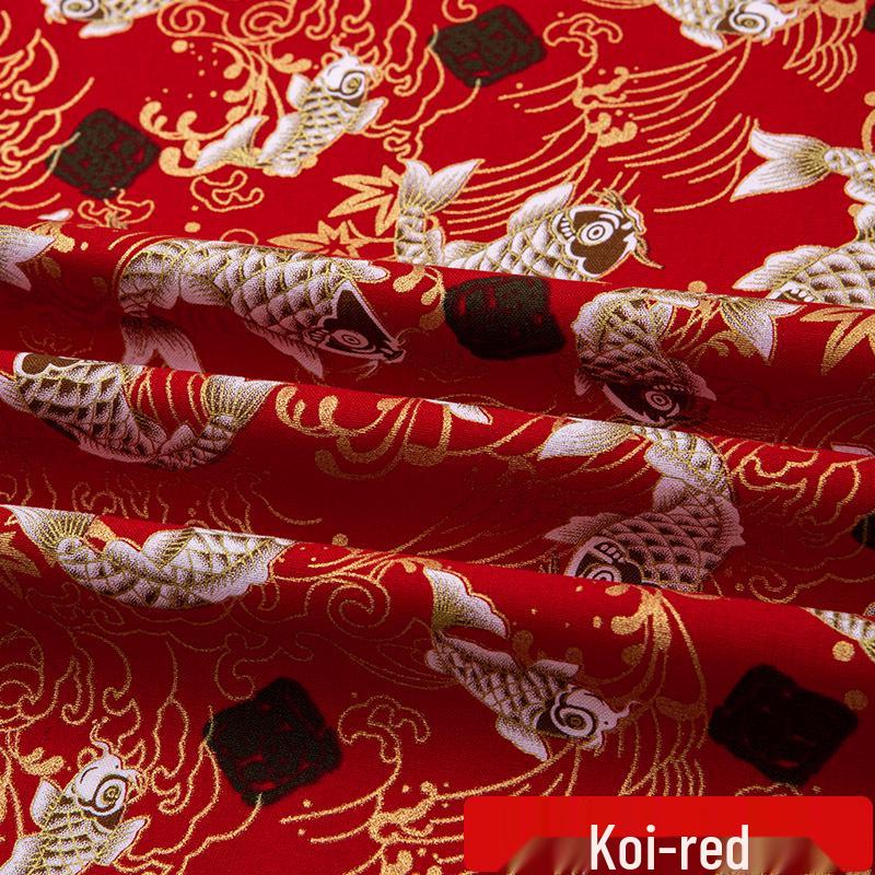 Baumwollstoff mit japanischem Glückskatzen-Druck für Cheongsam- und Hanfu-Kleidung