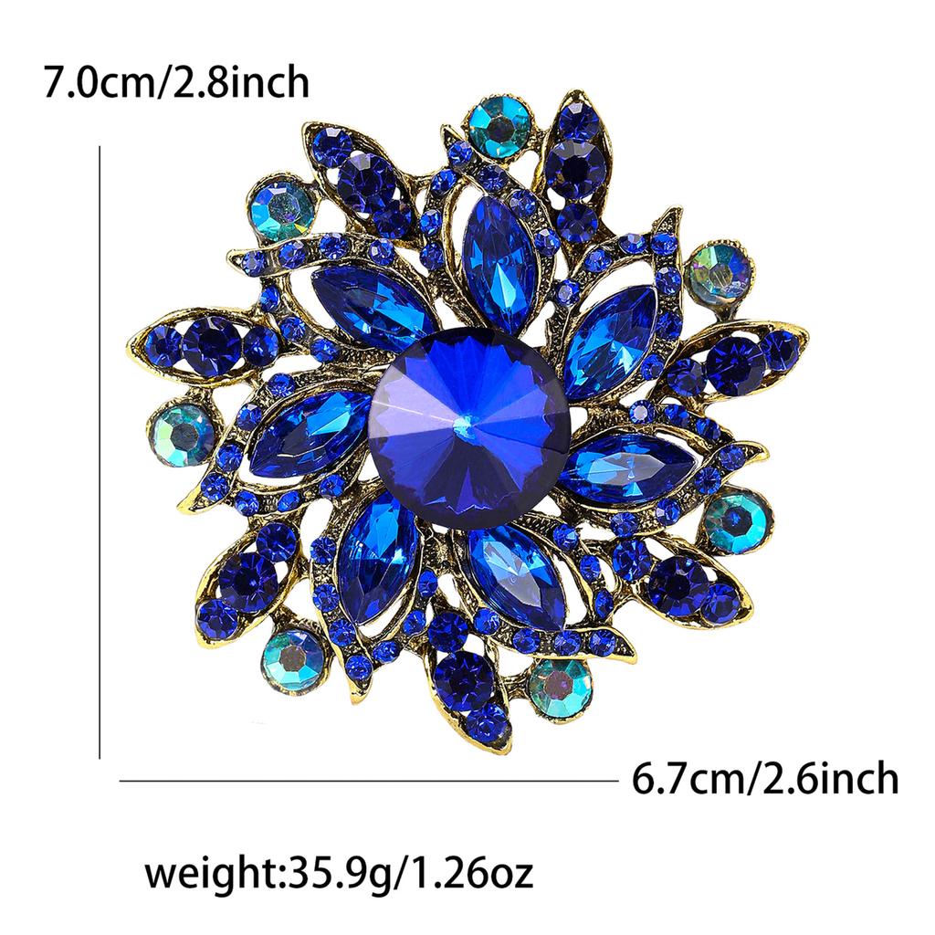Popular Exquisite Alloy Rhinestone Glass Brooch High-End Temperament Women'S Suit Coat Corsage Jewelry Pin