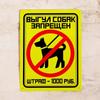 No Dog Walking Allowed Tin Sign 20x30cm, Pet Rule Outdoor Warning Plaque