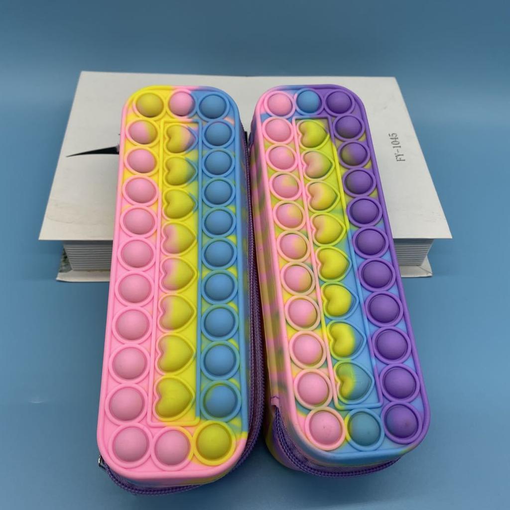 Novo pops sua bolha push fidget brinquedos caso de lápis crianças alívio do estresse espremer brinquedo anti-stress popsits macio crianças brinquedos popper