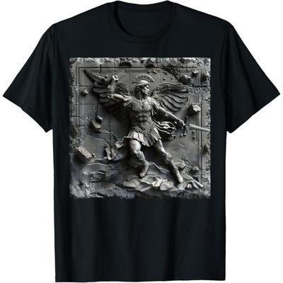 Saint Michael the Archangel Bas-relief Sculpture T-Shirt