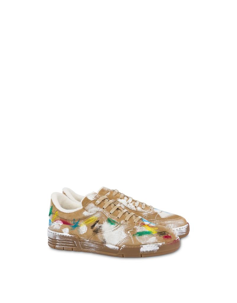 Moschino Painting Suede Sneakers_Men'S