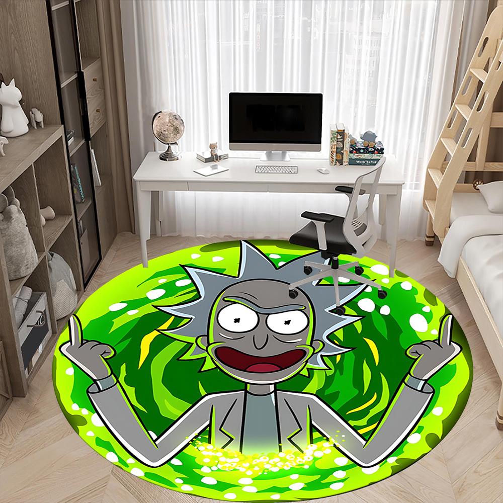 1pcRick and Morty Office Round Area Rug, Indoor Mat Suitable For Office, Bedroom Living Room Home Decor, Room Deco, Offic a0928124