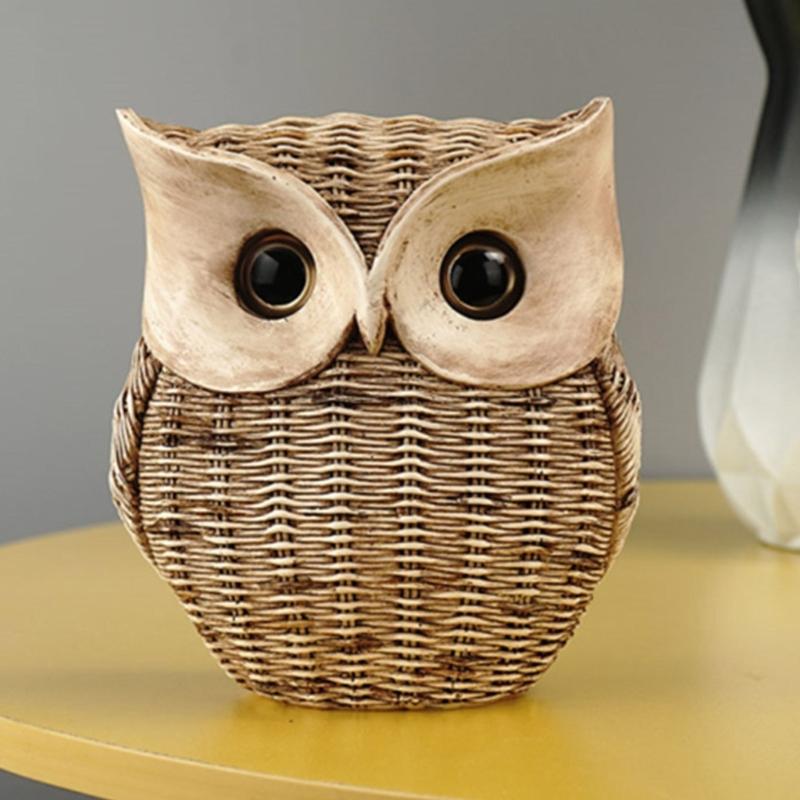 Owl Figurines Gift Cute Desktops Decorations Animal Sculpture Resins Ornament