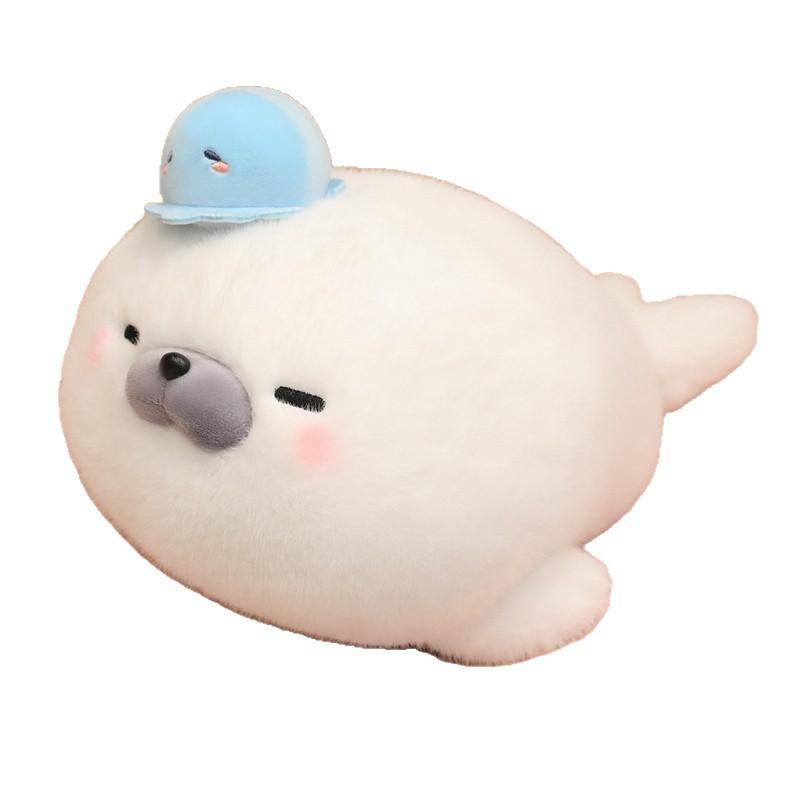 

Adorable Seal Plush Toy Soft Cartoon Seal Plushie Stuffed Pillow Marine Animals Kawaii Sleep Hug Pillow Birthday Gift Home Decor синий