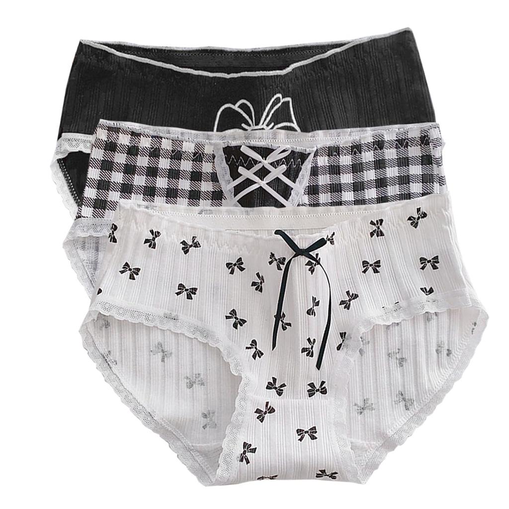 AZBESCZ Thong Panties Bikini Natural Breathable and Stretchy Women's [Cotton, Skin-Friendly, Smooth, Sexy] Low-Rise Panties, Women's Underwear,