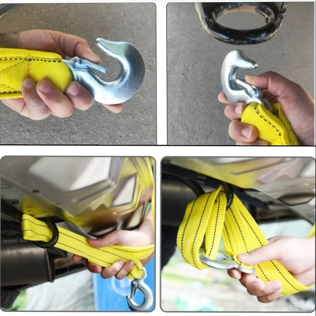 Vysoce odolné přívěsové lano Dvouvrstvý nylon se zesílenými oky a měkkými smyčkami Vhodné pro většinu vozidel, Ideální pro pomoc při nakládání