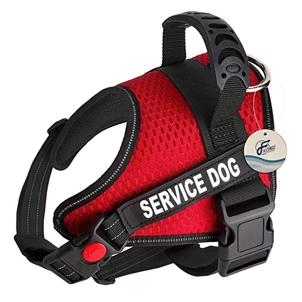 Red Service Dog Pet Harness for Outdoor Walking