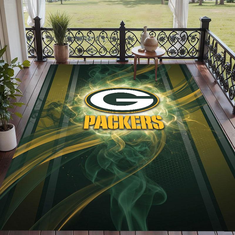 Soft Floor Carpet Green Bay Packers Pattern Area Rug Decorative Mat For Home Room Decoration