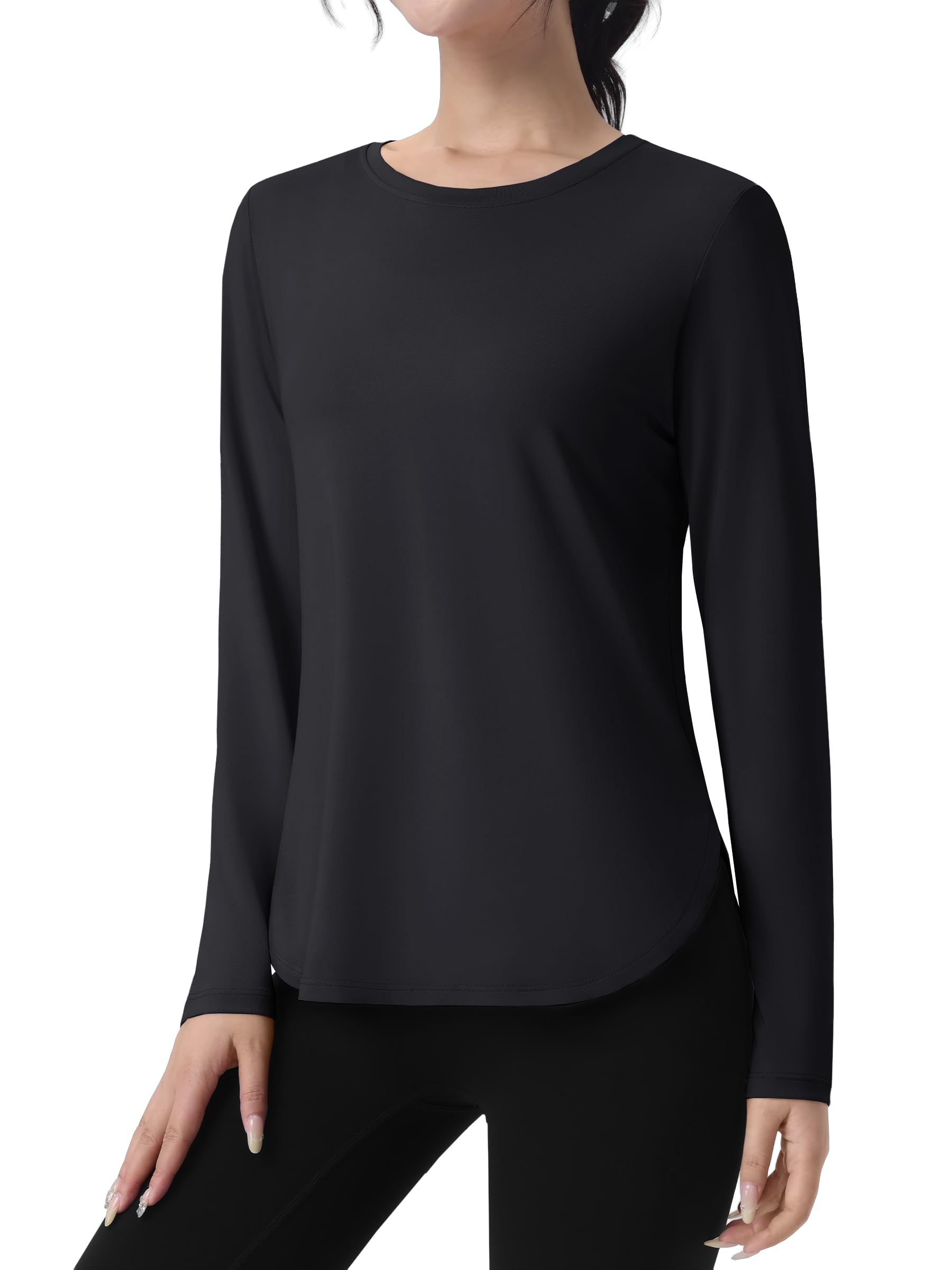 

KEFITEVD Long Sleeve Sports UPF Yoga Running Side Solid Size XL Women s T-Shirt, 80+, Top, Quick-Drying, Breathable, Fitness, Shirt, Split, Color,