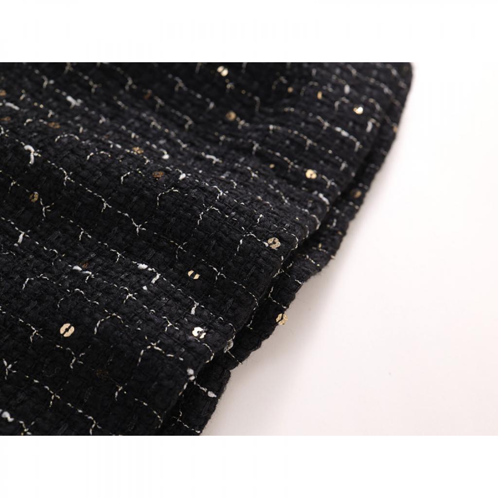 Girls Small Style Sleeveless Vest Skirt 2024 Autumn And Winter New Baby Black Light Luxury Hot Drilling Dress