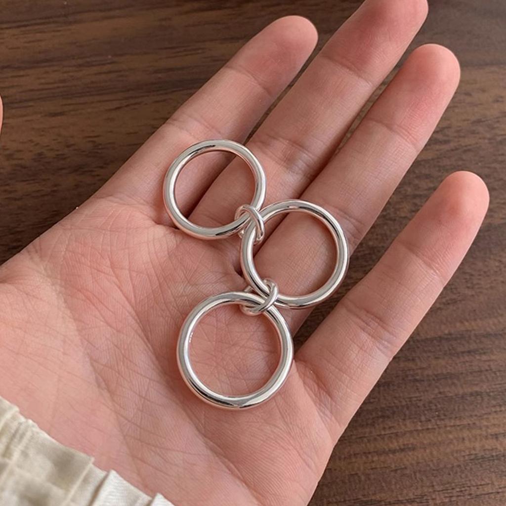 Classical Interwoven Rings Adornment Elegant Triple Circle Rings For Women Korean Style Fashion Jewelry Alloy Material