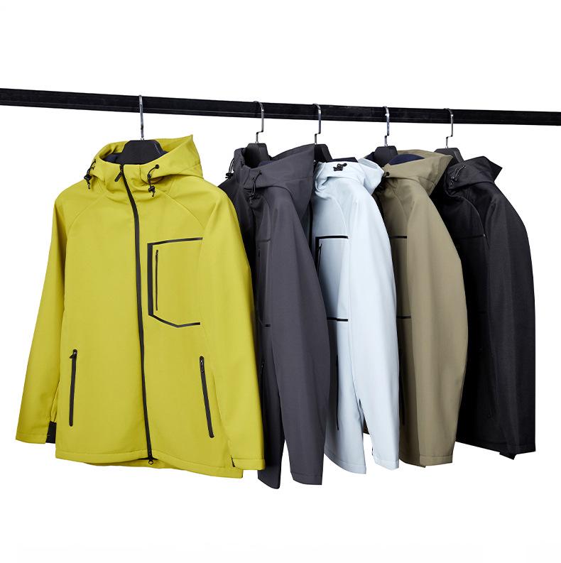 Men's Hooded Quick-Dry Outdoor Softshell Jacket - Three-Proof, Loose Fit, Plus Size, Multi-Pocket, Versatile Sports/Fitness Style