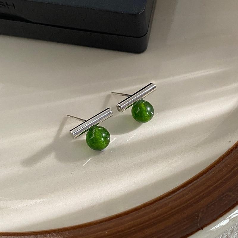 

Pinkdudu модные серьги-гвоздики с искусственным жемчугом, романтические темпераментные легкие роскошные геометрические серьги для женщин, ювелирные изделия PD1480 зелёный