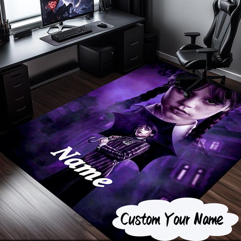 Custom Name Rug Wednesday Carpet Game Rug Area Rug Suitable for Kitchens, Homes, Offices, Living Rooms,Home Decor,Birthday Gift