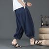 Summer Cotton Linen Shorts Men Baggy Wide Leg Casual Capris Pants Male Sport Running Shorts Oversize Chinese