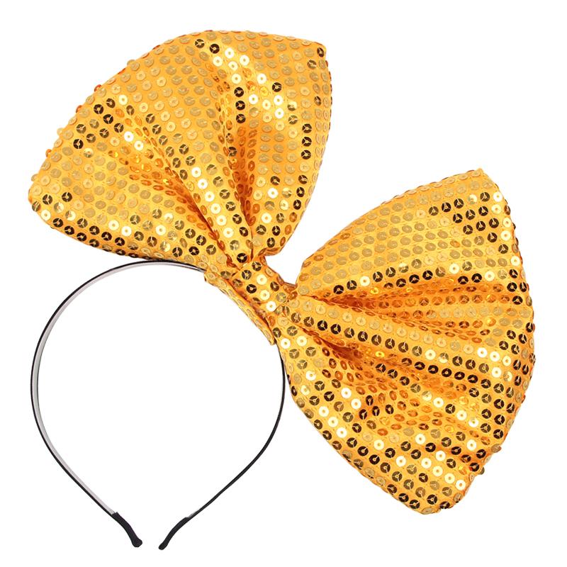 Modna Opaska Syrenka Disney Dziecięca Letnia 7'' Kokarda Metaliczna Duża Kokarda Opaska Nakrycie Głowy Dziewczęca Festiwalowa Imprezowa DIY Akcesoria do Włosów