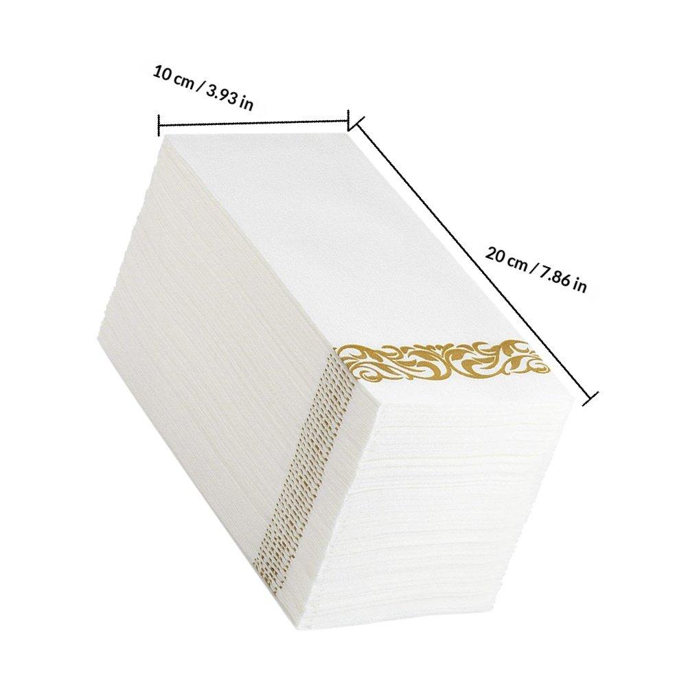 100 Pezzi Eleganti Tovaglioli da Pranzo Monouso in Foglia d'Oro 40x30cm Tovaglioli Piegati Spessi Premium per Addio al Nubilato Banchetto di Compleanno