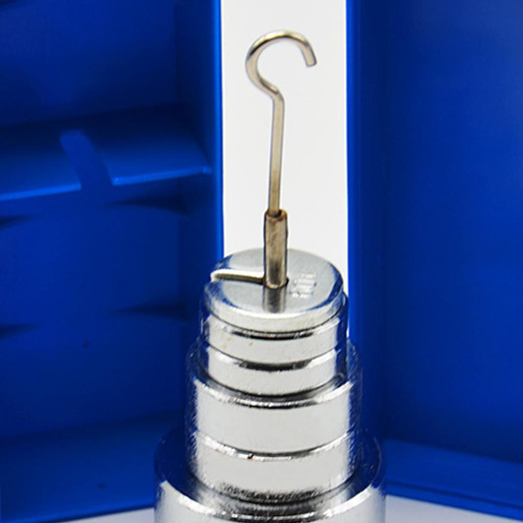 Geschlitzte Masse mit Aufhänger und Koffer Metall Geschlitzte Gewichte Set Enthält 6 Gewichte Gesamt 350g Präzisionsgewicht für Laborgebrauch