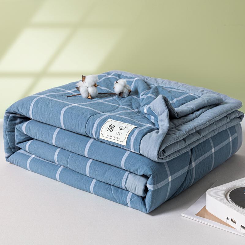 Summer Cotton Air Condition Quilt Lightweight Thin Stripe Breathable Comforter For Home Hotel Bed Travel