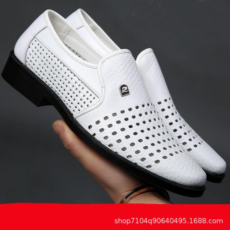 Leather Business Sandals for Men Breathable Loafers Office Party Wedding Men Shoes Mesh Sandals Men Shoes