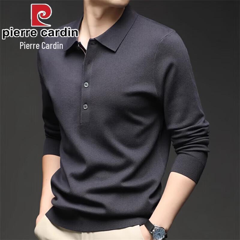 Pierre Cardin Men s Slim-Fit Silk Wool Turn-Down Collar Knit Sweater 120
