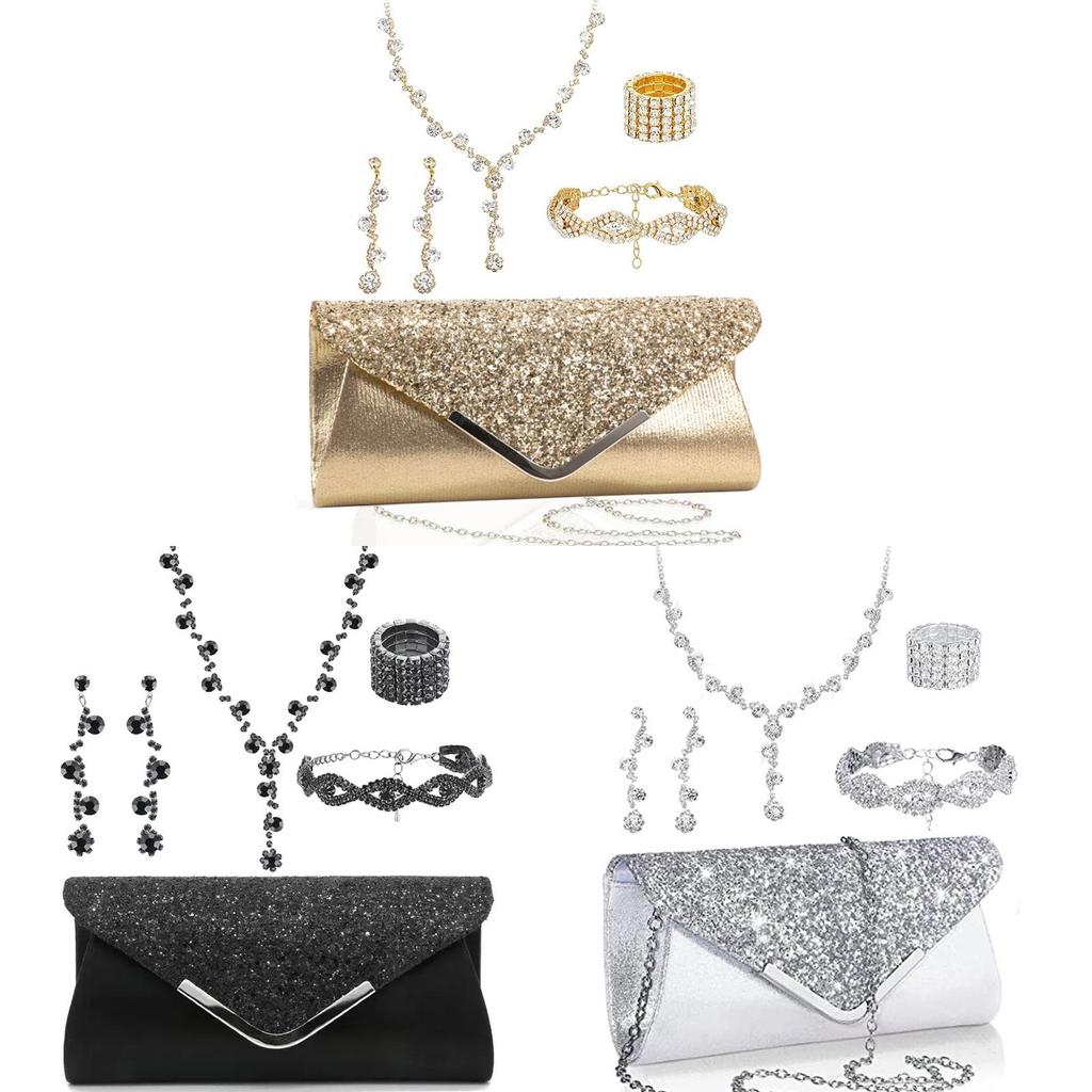 Minimalist European Style Jewelry Set With Water Diamond Embellishments For Women