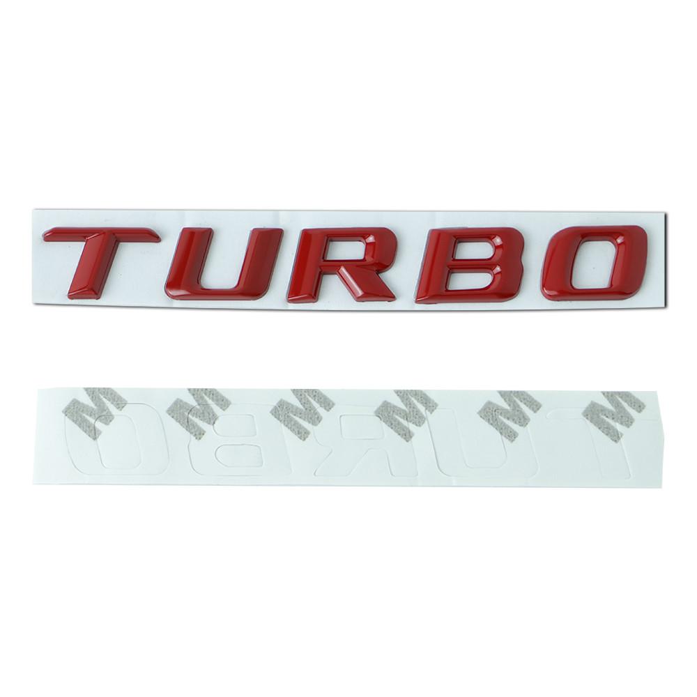 Turbo Emblem Car Sticker 3D Metal Turbo Badge Decals for Mercedes Benz C63 E300L Fender Side Car Styling Refitting Sticker QR7