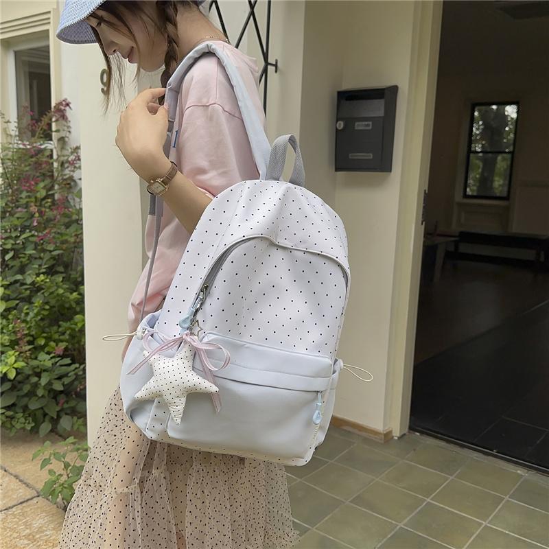Dot Women's Backpack Large Capacity Student Schoolbag